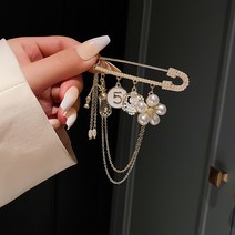 어테인 진주 옷핀 브로치 고급 선물 뱃지