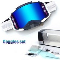 라이딩고글 자전거 모토 안경 100 모토크로스 고글 먼지 오토바이 헬멧 모터바이크 고글115683, R07 goggle set