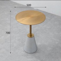 인테리어 북유럽 스테인레스 사이드 테이블 협탁 거실 카페 호텔 로비 라운지 커피 테이블, 골드500*700