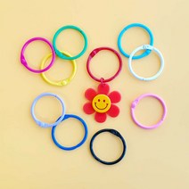 컬러 원터치고리 오픈형 컬러 카드링 30mm 악세사리부자재 키링부자재, 화이트