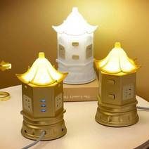 부엉이멀티탭플러그인고용량클릭탭타워스탠드해외여행용층콘센트야간조명조명납작플러그, 상세 페이지 참고, 금 1.8미터