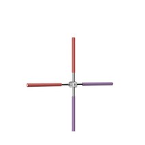 ANYOU십자스트레칭봉 굽은등교정기 요가봉LSG049, 퍼플+레드