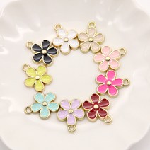 펜던트 에폭시 데이지꽃 메탈 악세사리 부자재 팔찌 만들기 재료 참장식, 화이트