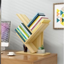 V자 원목 책장 책꽂이 북선반 스탠드 진열대 북타워 인테리어 장식장 수납장, 3겹_뉴라이트월넛