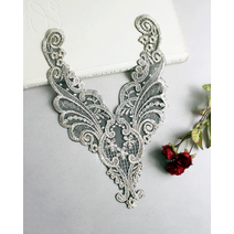 네크라인 케이프 레이스 라메르-블랙 금사 (1437441)-11