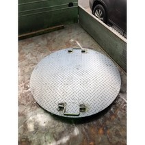 (주문제작)원형맨홀 집수정 뚜껑 덮개 철체크판 3.2T (500파이), 체크철판3.2t