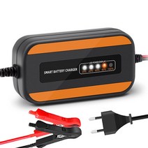 자동차배터리충전기 배터리 점프스타터 전기차 주행 차량용 24V 12V EAFC 충전기 자동 스마트 유지기 습식 건식 납산 오토바이 LCD 디스플레이 3A, 1.EU Plug