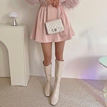 빈스홀릭 핀턱 새틴 미니 스커트