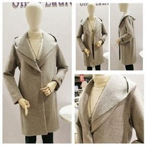 올리비아로렌 (시즌오프 가격인하) 은은한 체크패턴 후드 니트 탈부착 캐시미어혼방 모직 코트 nc청주점 vopeawwa241