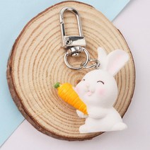 귀여운 토끼 동물 펜던트 키 체인 열쇠 고리 여성 남성 키즈 친구 만화 카와이 간단한 가방 자동차 에어팟 박스 전화 쥬얼리