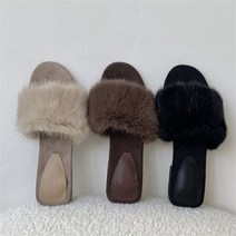 [오노마] ONM 여성 퍼 기모창 슬리퍼