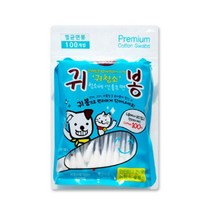반려동물 귀청소 전용 왕면봉 100p x 3개 / 강아지 순한 냄새 위생 강쥐 펫