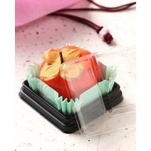 투명 사각 화과자 케이스1구(블랙/10P)