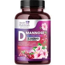 D-Mannose 크랜베리 추출물이 함유된 1 350mg 복합체 - 불순물 정화 및 플러싱을 위한 빠른 효과 요로 건강, 한개옵션1, 02 120 Count (Pack of 1)