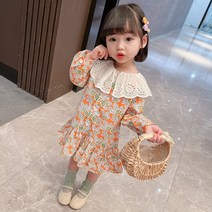 여아원피스 러블리 키즈복 긴팔 플라워 공주 스커트