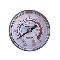 진공 게이지 측정기 디지털 압력계 관로 오일 공기 압축기 공압 유압 유체 압력 게이지 0-12r 0-10PSI 1/ &, 한개옵션0