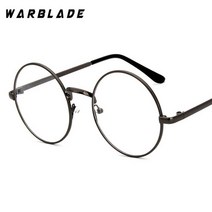 김구안경 warblade 빈티지 라운드 안경 투명 렌즈 패션 골드 라운드 금속 프레임