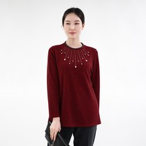 엄마옷 모슬린 기모진주배색 라운드티셔츠 TS111050마담 미시옷 50대 중년여성의류 60대 엄마옷 빅사이즈 할머니옷 여성옷