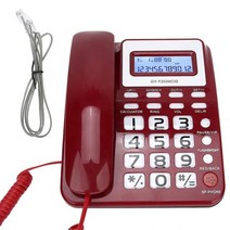 Telefono 빈티지 유선 전화 스피커 음성 디스플레이 계산 홈 오피스 호텔 데스크, [01] 빨간
