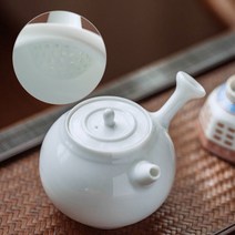 경덕진 첨백 구형 거름망 측파차호, 화이트, 164ml