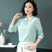가바바 여성 블라우스 미니멀 진주 포인트 심플 베이직 오피스룩 블라우스 G33289