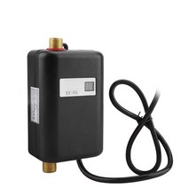전기 온수기 3800w 전기 온수기 디지털 순간 탱크리스 온수 난방 주방 욕실 샤워 물, 검은색, 나는 플러그
