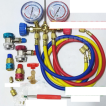 에어컨가스주입기 냉매 게이지 주입기 냉매회수기, 차량용 조절식 커넥터 패키지 포함