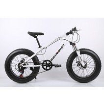 산악자전거 MTB 경량 변속 광폭 mtb자전거 20인치 4.0 팻 타이어 산악 비치 크루저 7212427 가변 속도 탄소강 디스크 브레이크 빅 휠, 하얀, 이십 일