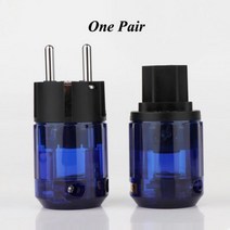 돼지코 어댑터 일본여행 P037E 로듐 도금 EU 전원 커넥터 IEC 여성 HIFI 엔드 공급 케이블 Conntact 플러그 C037, 한 쌍