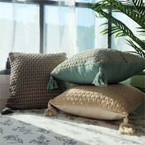 슬립앤필 북유럽 감성 자수 몽나 쿠션 커버 쿠션솜 소파 쇼파 쿠션, 민트