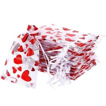 생일 간식 포장 박스 미니 선물 상자 10pcs 사랑 심장 가방 발렌타인 데이 캔디 Goodies Organza 웨딩 파티 호의 장식, 9x12 cm, 02 9x12 cm