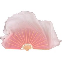 무용 부채 1+1 발표회 율동 춤 너슬 그라데이션 한복 전통 펜베일 댄스, 인공실크그라데이션백색부채뼈36플로팅30cm