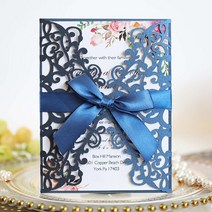 청첩장 바른손카드 결혼식 초대장 카드 봉투 제조 업체 Mariage 생일 바 Mitzvah 비즈니스 파티 용품, 19 Pearl Paper Navy_01 10Pcs
