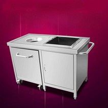 퇴식구 업소용 음식물 수거대 잔반처리대 짬처리, 단일 배럴 사각구멍