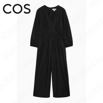 COS 코스 와이드 V넥 점프수트 블랙 - 121653