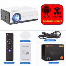 빔 프로젝터 미니 안드로이드 비디오 홈 시네마 스마트 영화 게임, CHINA_white Android | AU 플러그