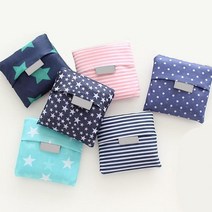 휴대용 포켓 접이식 장바구니 시장 마트, 14 블루도트