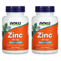 나우푸드 NOW Foods 징크 아연 글루코산 Zinc 50 mg 250정 2개 채식 비건 라디칼