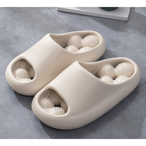 홈리얼 가정용 쿠션 볼지압 슬리퍼, 베이지, 1개