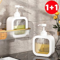 1+1 에이동 사각 투명용기 500ml 주방세제 핸드워시 사각 바디 워시 리필용기 공병 디스펜서, 300ml+300ml