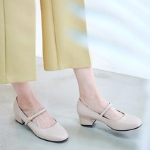 국내생산 4cm 메리제인 둥근코 여성구두 미들힐 통굽 펌프스 TC-0403