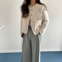 은장 트위드 노카라 하이퀄 자켓 국내제작 봄재킷