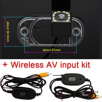 차량블랙박스 자동차블랙박스HD 720P 어안 후방 카메라 현대 산타페/산타페 클래식 MK1 SM 2000-2006 자동, 08 12led Wireless