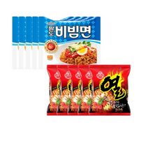 팔도 오뚜기 봉지)팔도비빔면 5개 + 오뚜기열라면 1개, 10개