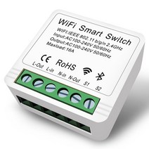 스마트스위치 미니 diy wifi 스마트 스위치 릴레이 타이머 라이트 모듈 ewelink app alexa 및 google 음성과 호환되는 무선 원격 제어, 단일옵션