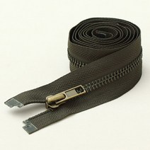 소잉데일리 의류용 지퍼 및 슬라이더 모음전_ 3호 5호 80여종, 카키, 4. 5호 양장용 앤틱 100cm