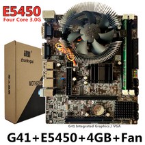 쿼드 코어 3.0G Cpu E5450 + 4GB 메모리 + 팬 컴퓨터 메인 보드가 장착 된 인텔 용 G41 데스크탑 마더 보드, 한개옵션0