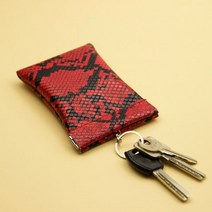 차 키케이스 스마트 자동차 홀더 커버 Llalra 패션 가죽 긴 주머니 키 지갑 열쇠 고리 동전 여성 남성 작은 짧은 돈 변경 가방 카드, 1 Serpentine red