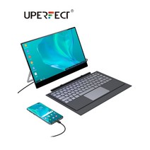 휴대용 포터블 노트북 듀얼 터치 라즈베리 모니터 uperfect x pro 충전식 samsung s9 s10 s20 dex 15.6 키보드 배터리 화면, 1920x1080 fhd, 우리 플러그