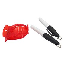 MINGCHEN Golf Ball Alignment Tool Line Liner Marking Clip and 2 Pieces Golf Ball Marker Pen (Red) (r, 1